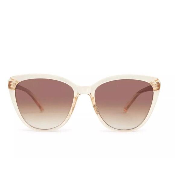 RACHEL ZOE Nina CatEye Classic Sunglasses Nude Crystal Brown Slightly Oversized main image 8